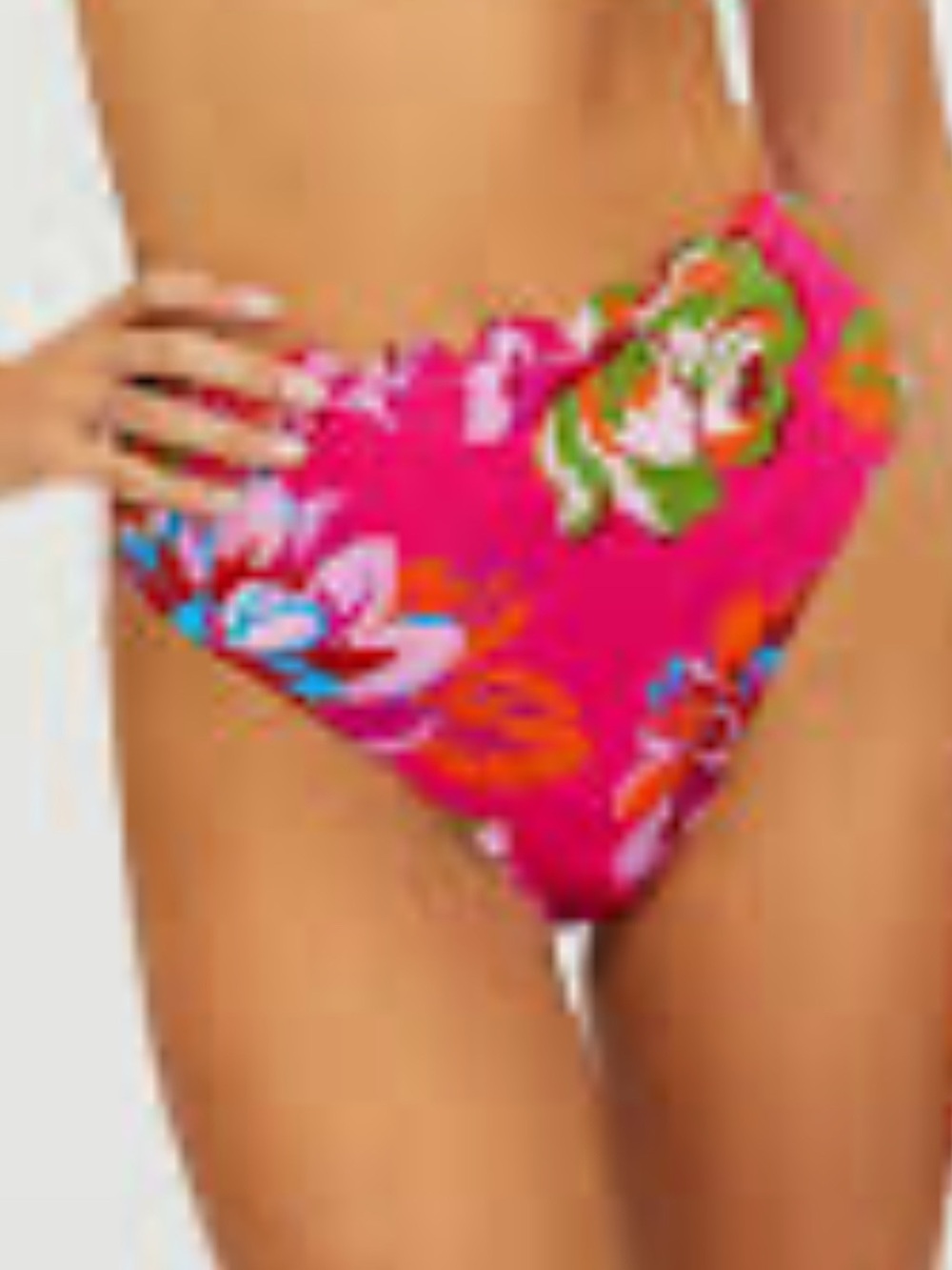 Gibson Latimer Hot Pink Floral High-Rise Bikini Bottom NWT
